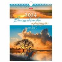 Календарь на гребне с ригелем на 2024 г, 22х30 см, мини, "Волшебство природы", HATBER, 12Кнп4гр_29903