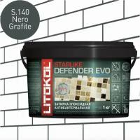 Затирка для плитки эпоксидная антибактериальная LITOKOL Starlike Defender Evo S.140 цвет Nero Grafite 1 кг