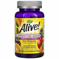 Nature's Way Alive! Women's 50+ Multivitamin Gummy Complete Multivitaman (жевательные витамины для женщин после 50 лет) со вкусом фруктов 60 жевательных таблеток