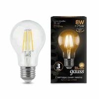 Gauss Filament А60 8W 740lm 3000К Е27 (10шт.)