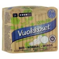 Vuokkoset прокладки Normal Wings 100% Bio, 4 капли