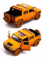 Металлическая машинка Kinsmart 1:40 «2005 Hummer H2 SUT» инерционная, жёлтая KT5097DY-1