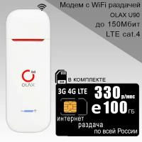 USB Модем OLAX U90 + сим карта для интернета в сети теле2, 100ГБ за 330р/мес