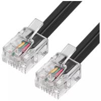 Greenconnect Телефонный шнур удлинитель для аппарата 2.0m GCR-TP6P4C2-2.0m, 6P4C (джек 6p4c - jack 6p4c) черный Greenconnect RJ11 - RJ11 2м (GCR-TP6P4C2-2.0m)