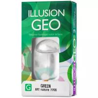 Цветные контактные линзы ILLUSION GEO Nature green -4,0D R8.6 2шт