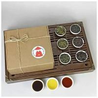 Подарочный набор Китайский чай - ассорти 6 вкусов, Набор чая в подарок для женщин и мужчин, для учителя, воспитателя, коллеги, Семь чашек