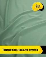 Ткань для шитья и рукоделия Трикотаж-масло "Омега" 2 м * 150 см, зеленый 038