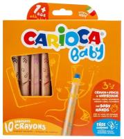 Carioca Восковые карандаши Baby, 10 шт + точилка