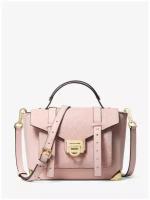 Сумка Michael Kors женская розовый кожаная кроссбоди Michael Kors Manhattan Top Handle School Satchel Leather MK Crossbody Bag