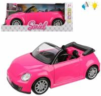 Машина-кабриолет для куклы роз., 44см, свет, звук, батар.AG13*3шт. вх.в комп