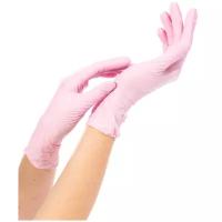 Перчатки одноразовые нитриловые смотровые NitriMax, нестерильные, неопудренные, розовые, размер S, 50 пар в упаковке