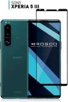 Защитное стекло ROSCO на Sony Xperia 5 III (Сони Иксперия 5 марк 3) закаленное с премиальным олеофобным покрытием, прозрачное стекло, с рамкой