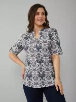 Блуза Алтекс, размер 62, бежевый, серый