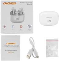 Наушники беспроводные Digma TWS-19 Bluetooth, вкладыши, белые (1546942)