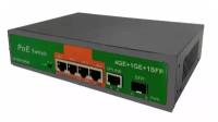 Сетевой коммутатор 4-х канальный RJ45 PoE 4 порта +1 uplink+1SFP 10/100/1000 Мбит/с POE001