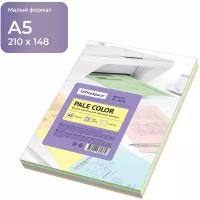 Бумага цветная OfficeSpace "Pale Color", А5, 80г/м2, 100л, (5 цветов)