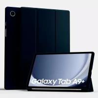 Чехол для планшета Samsung Galaxy Tab A9 Plus 11 дюймов (SM-X210/X216), из мягкого силикона, трансформируется в подставку (темно-синий)