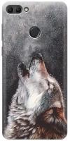 GOSSO Ультратонкий силиконовый чехол-накладка для Huawei Y9 (2018) с принтом "Морозный волк"