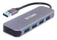 D-Link Сетевое оборудование DUB-1340 D1A Концентратор с 4 портами USB 3.0 1 порт с поддержкой режима быстрой зарядки