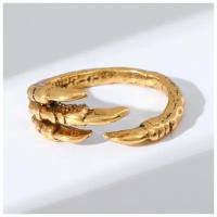 Queen fair Кольцо "Перстень" когти, цвет чернёное золото, безразмерное