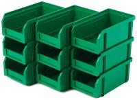 Пластиковый ящик Стелла-техник V-1-К9-зеленый, комплект 9 штук