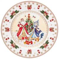 Тарелка закусочная Дед Мороз и снегурочка Размер: 21 см