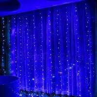 Гирлянда светодиодная Новый Год штора 3х2 метра синий
