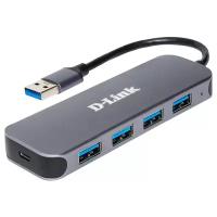 USB-концентратор D-Link DUB-1341/C, разъемов: 4, черный