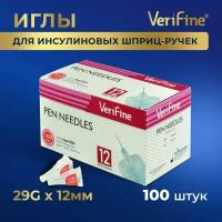 Verifine иглы для шприц-ручки / медицинские инсулиновые иголки 29G х 12 100 шт