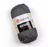 Пряжа YarnArt Macrame Стальной (159) 3 мотка 90 г/130 м (100% полиэстер) ярнарт шнур для плетения макраме