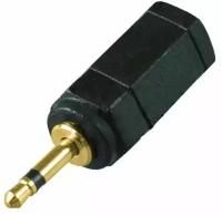 Переходник 2.5 mm jack (Male) моно - 3.5 mm jack (Female) моно, пластик "позолоченный", комплект - 5 штук