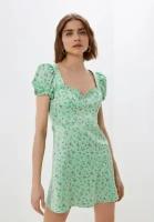 Платье-бюстье атласное приталенное с вырезом каре Befree 2321587590-15-XS зеленый принт размер XS