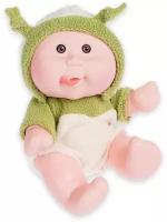 Кукла малыш Oly толстощёкий с улыбкой, Bondibon, зелёный костюм