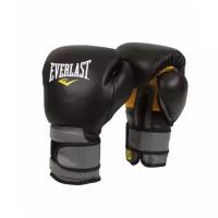 Перчатки тренировочные на липучке Everlast Pro Leather Strap 10oz черн