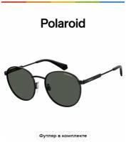Мужские и женские солнцезащитные очки Polaroid PLD 8039/S 807 M9, цвет: черный, цвет линзы: серый, круглые, металл