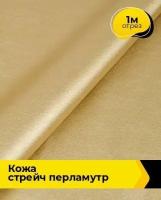 Ткань для шитья и рукоделия Кожа стрейч Перламутр 1 м * 138 см, золотистый 039