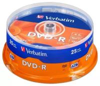 VERBATIM Диск для записи, DVD-R 4,7 GB 16x CB/25 Ink Print