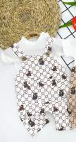 Костюм Murat Baby полукомбинезон (принт Мишки) с футболкой из 100% хлопка для новорожденных мальчиков и девочек,р-р 56-62