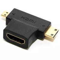 Видео адаптер 5Bites HH1805FM-T переходник HDMI на miniHDMI и microHDMI - насадка для кабеля