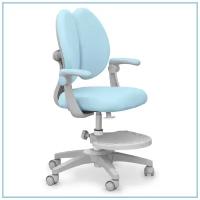 Растущее детское кресло для дома Sprint Duo Blue (арт. Y-412 KBL) для обычных и растущих парт + подлокотники + подставка для ног + чехол