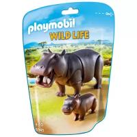 Набор с элементами конструктора Playmobil Wild Life 6945 Бегемот с детенышем