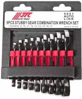 Набор ключей комбинированных трещоточных укороченных 8-17мм, 9 предметов JTC /1 JTC-5051