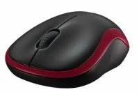 Мышь Logitech M186, оптическая, беспроводная, USB, черный и красный [910-004133]