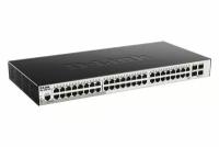 Коммутатор D-Link DGS-3000-52X/B Managed L2 Switch 48x1000Base-T, 4x10GBase-X SFP+, Surge 6KV, CLI, RJ45 Console, RPS, Dying Gasp