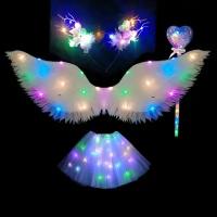 "Крылья Ангела" - набор светящихся украшений на спину, крылья, юбка, ободок и волшебная палочка. Белый