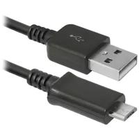 Defender USB - microUSB (USB08-03H), 1 м, 1 шт., черный