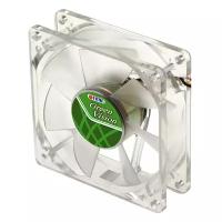 Вентилятор для корпуса Titan TFD-8025GT12Z(RB) Green Vision 80x80x25 мм, 1400 об./мин, 15.1 дБА, 17.37 CFM, 3-pin, прозрачный, бесшумный