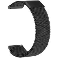 Ремешок металлический GSMIN Milanese Loop 20 для умных часов Garmin VivoActive 3 (Черный)