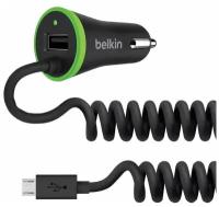 Зарядное устройство Belkin 3.4A Car charger with USB port + coiled Micro USB connector