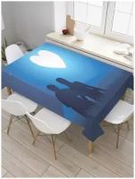 Скатерть прямоугольная JoyArty на кухонный стол "Луна в форме сердца" из оксфорда, 120x145 см